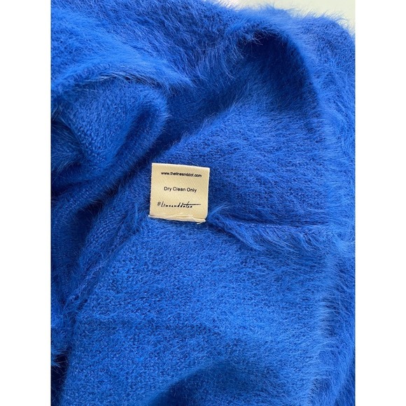 Line & Dot Fuzzy Alder Sweater Bright Blue Size M - Picture 7 of 9